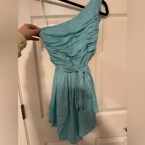 One shoulder sea foam green romper (never worn)